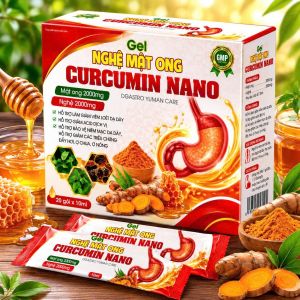 Gel Nghệ Mật Ong Curcumin Nano - Hỗ trợ sức khỏe đường tiêu hóa - 20 gói x 10ml - Sản phẩm chất lượng - Nguồn gốc rõ ràng - Tư vấn tận tâm