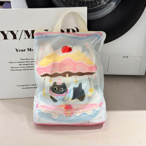 Cute Cartoon Cat Laundry Bag Storage Bag Anti-Winding Protective Washing Bag Breathable Anti-deformation Machine Wash Bag