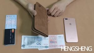 Hengsheng Long Mens Wallet Vintage Casual Brand Purse Korean Style Clutch Bag Large Capacity Frosted Card Holder European and American Style