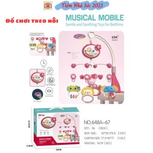 Đồ chơi treo nôi chiếu đèn gặm nướu lục lạc kèm điều khiển kích thích thị giác cho trẻ sơ sinh-Tiệm Nhà Sóc 2023