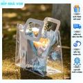 [Hàng mới về] Túi PVC trong suốt dày tay cầm da làm túi xách đựng quà tặng - BEPNHAVON. 