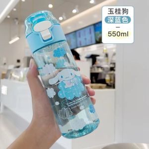 Sanrio Tritan 550ML Melody Kuromi Botol air Childrens Mug Girls High Temperature Resistant Plastic Mug Drinking Mug for School Students water bottle cup
