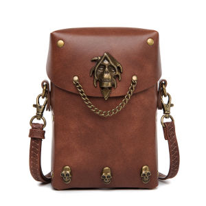 Túi đeo chéo một vai nữ phong cách retro thời Trung cổ steampunk cá tính túi vuông nhỏ đựng tiền lẻ.