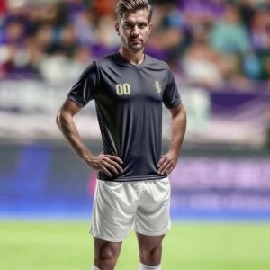 Jeans Fritz Custom 3D Print Dark Blue Beige Horse Emblem Soccer Jersey Sporty Style Football Shirt for Men Women Training Match with Fast Delivery Cod Free Shipping High Quality Breathable Soft Touch Comfort Fit