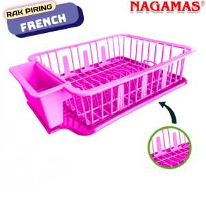 Rak Pengering Piring FRENCH NAGAMAS Tempat Piring Pengering Serbaguna Dish Dryer Rak Piring Bahan Tebal Food Grade