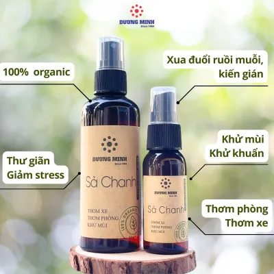 Xịt khử mùi sả chanh Dương Minh 100% tự nhiên thơm phòng thơm ô tô đuổi muỗi khử khuẩn