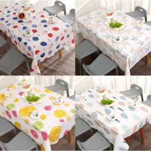 Taplak Meja Makan Anti Air Ukuran 180x137CM / Bahan PEVA Tahan Air kain mewah minimalis/ Tikar Taplak Meja Makan Waterproof