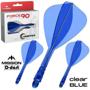 Mission Darts Flight - FORCE 90 VORTEX (KITE) Hard Material Integrated Dart Flights & Shaft System