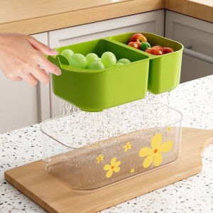 Draining Basket Double-Layered Fruit Storage Box Lastic Nut Snack Box Snack Storage