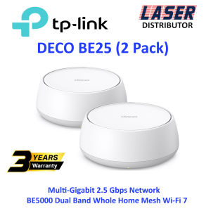 TP-Link Deco BE25 ( 2 Pack) BE5000 Whole Home Mesh WiFi 7 System 3 Years Warranty