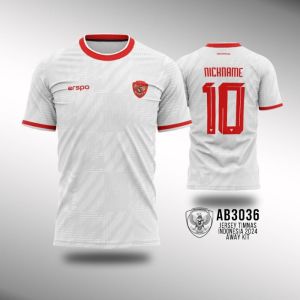 Kaos Jersey Sepak Bola Timnas Indonesia 2024 Custom Full Print