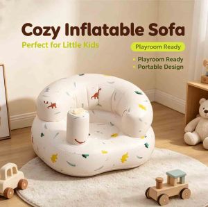 Inflatable Baby Sofa Seat Anti-Tipping Infant Learning Chair for Feeding & Play