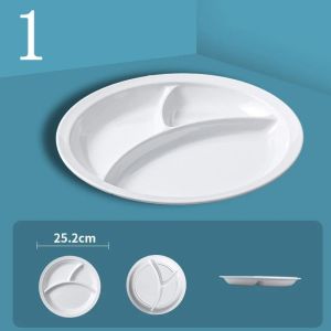 ANHEY Plastic Fast Food Tray Serviceable Multifunctional Lunch Container Kitchen Storage Utensils Multigrid Canteen Rice Plate School Canteen