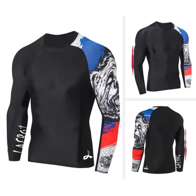 ⭐READY STOCK⭐ ღLAFROI Mens Long Sleeve SwimSuit Rush guard Fit Compression Rash Guard Sportswear Gym Clothes Fitness UV SUN PROTECTION-CLYYB2❃