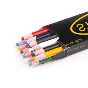 12Pcs Sewing Mark Chalk Pencil Colorful Drawing Marking Wax Pencils for Fabric Wood Glass Colorful Sewing Pull Line Crayon Tailors Dermatograph Wax Pencil for DIY Clothing Tool