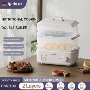 【Malaysia plug】XIAOMI 24L Electric Food steamer Kukusan Elektrik Set Timer three-layer electric Household Food steamer 蒸