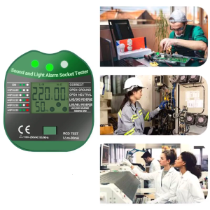 Loại công nghiệp 90-250V kỹ thuật số ngắt mạch Detector mạch điện phân cực Finder Vôn kế rcdplug