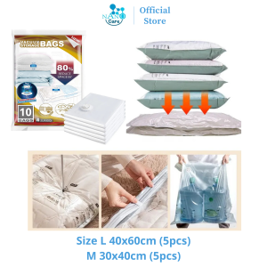 Vacuum Bag Plastik Pakaian Tanpa Pompa Vakum Baju Travel Laundry Bag Waterproof