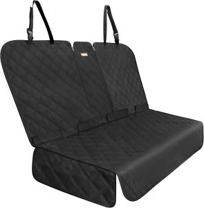 ALLANSING Back Seat Cover - 900D Oxford Waterproof Car Seat Protector Fits Cars/SUVs/Trucks Split Bench Non-Slip for Messy Kids & Drooling Dogs Easy Clean(Black)