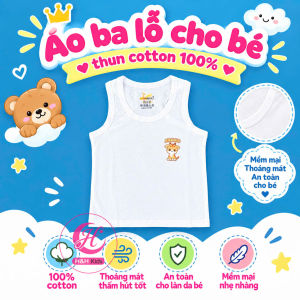 (5-16kg) Áo ba lỗ trắng cho bé chất thun 100% cotton - 1 cái