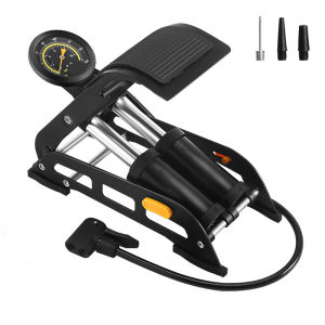 Pompa Sepeda Injak 2 Tabung 160 Psi Foot Pump Untuk Ban Mobil Motor Sepeda dll Portable Mini Pompa Angin