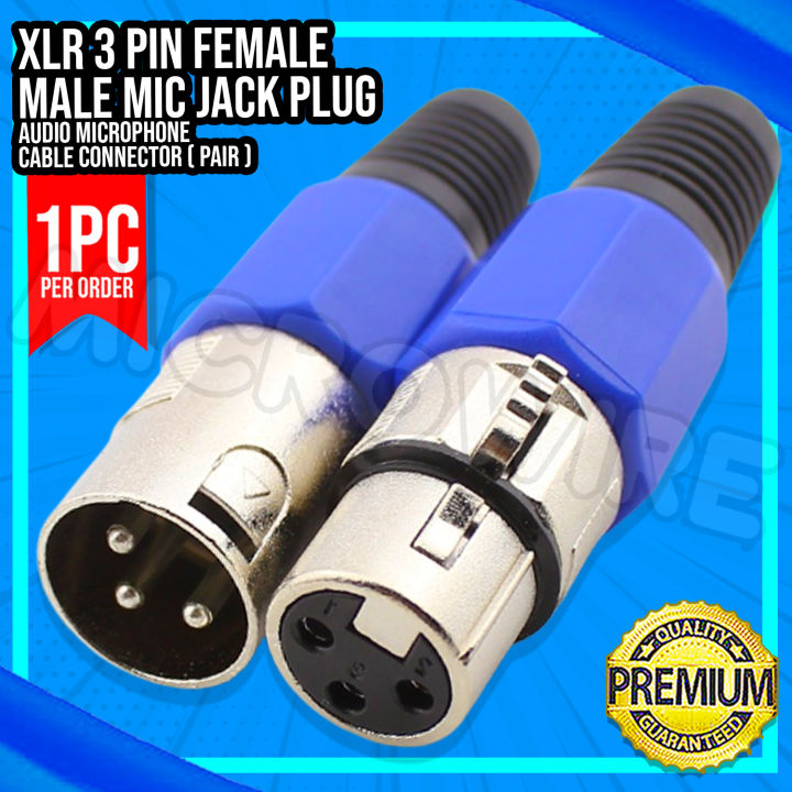 XLR 3 Pin Female Male MIC Jack Plug Audio Microphone Cable Connector ( PAIR ) Lazada PH