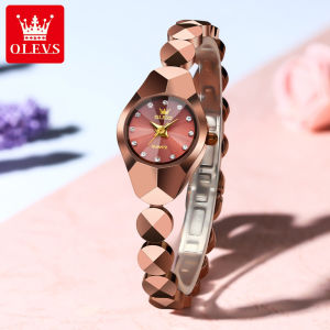 OLEVS HOT SALE watch for women Elegant Unique Design Luminous Diamond Dial Rhombus Strap Stainless Steel Strap