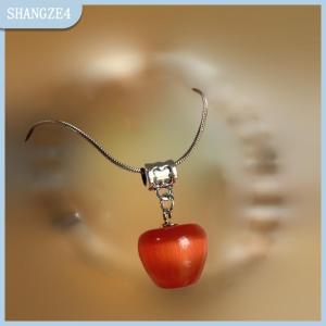 【SHANGZE4】 Màu đỏ lớn Apple Hình dạng mặt dây chuyền vòng cổ đơn giản thủy tinh trong suốt sưng húp tình yêu Apple đính cườm crystalchain Vòng cổ