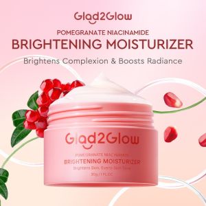 Glad2Glow Pmomegranate Niacinamide Brightening Moisturizer Whitening Glowing Gel Moisture Day Night Face Cream(30g)