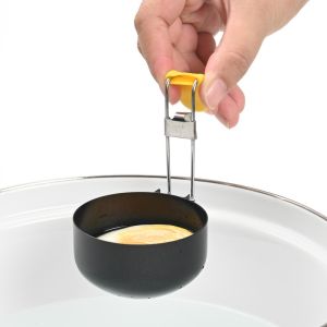 Collapsible hanging ear type non-stick anti-scalding round household runny water poached egg mould egg steamer egg boiling spoon
