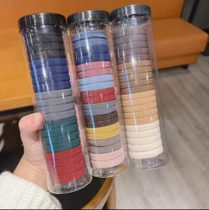 (Ready Stock 现货) Korean Style Simple 20PCS in One Can High Elastic Hair Band Rubber Band 韩版简约20根罐装高弹力发圈发绳