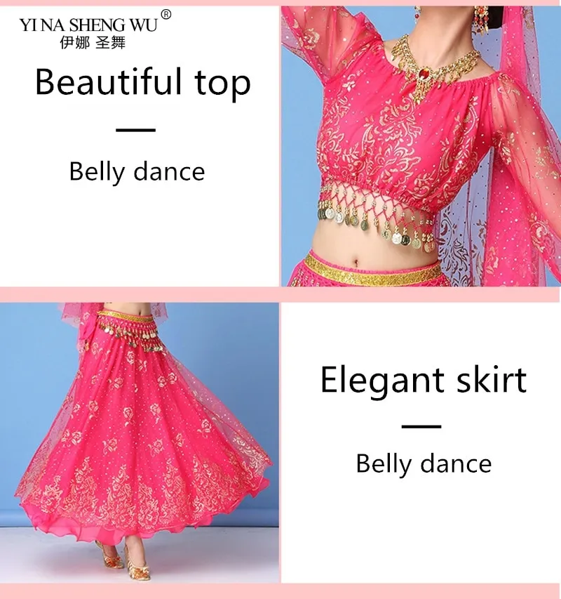 Bollywood Dress Costume Women Set Indian Dance Sari Belly Dance