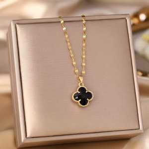 Kalung Titanium Pria Dan Wanita Motif Rantai Emas Fashion Korea Anti Karat Dan Luntur