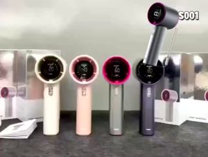 JiuQiLife GFS001 High Speed Powered Portable Handheld Fan Quiet Operation Adjustable Speeds LED Display