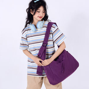 Lightweight Nylon Hobo Shoulder Bag with Drawstring for Women Suitable for Shopping Travel and Daily Use