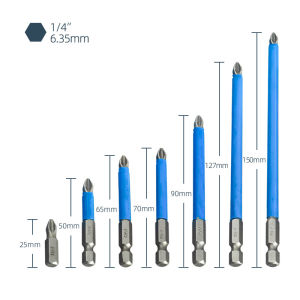 Bit magnet kuat benturan silang S2 obeng kekerasan tinggi set sekrup bor tangan obeng listrik bit benturan