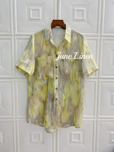 [JUNE LINEN] Áo sơ mi nữ tay ngắn Ramie Linen (LINEN TƠ). A18