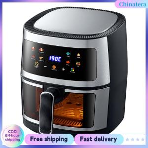 [Chinatera Flagship Store] 5L Stainless Steel Multi-Function Air Fryer with Touch Screen for Home