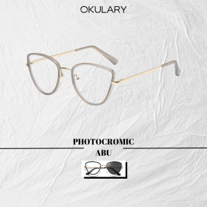 OKULARY  D6 Kacamata Photocromic Wanita Cat Eye Fotocromic Sunglasses Anti Sinar Biru blueray FREE POUCH