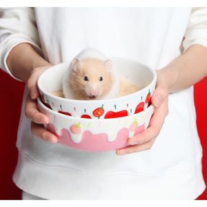 Nhà sứ và chén sứ xinh xắn dành cho hamster robo cample winter white bear tạng to...- T3 PETS SHOP