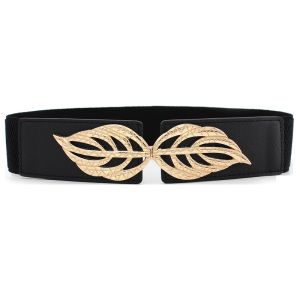 Korean Fashion Black Belt Thin Waist Elastic Belt Metal Buckle Belt Dress Women Accessories