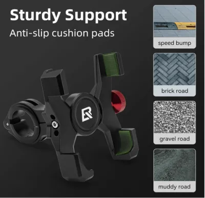 [SG SELLER] ROCKBROS Bicycle Mobile Phone Holder Bracket Mount Headset Screw Anti Slip MTB Bike Phone Stand Road Bike Stand
