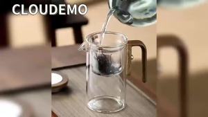 Glass Tea Pot with Infusers Magnetic Filtration Pot with Handle for Home Gifting (600 ML)