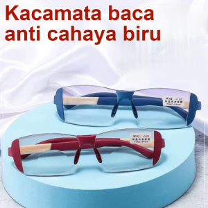 Kacamata Presbiopia Bifokal Kacamata Cahaya Antibiru Modis Canggih Berlian Tanpa Bingkai