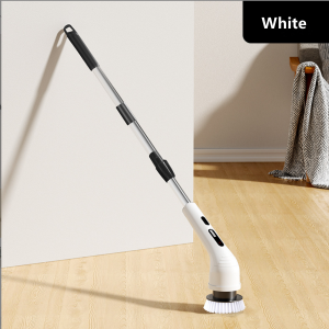 "READY STOCK" Electric Spin Scrubber Cordless Cleaning Brush with 8 Replaceable Brush Heads Power Scrubber Cleaning Brush with 2 Speeds and Adjustable Long Handle for Bathroom/Tub/Tile/Car