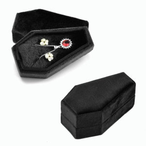 Simple Japanese Travel Portable Box Velvets Rings Earrings Organizer Coffin Shape Storage Cases