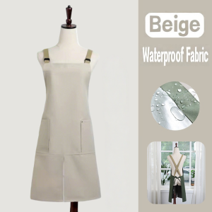 Adjustable Shoulder Strap Apron Thickened Canvas Apron Waterproof Oil-Proof And Stain-Proof Apron
