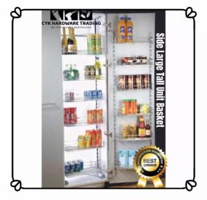 Kitchen Cabinet 450mm (5 Layer / 6 Layer) Side Large Tall Unit Basket Chrome