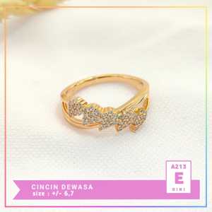 Nice Jewelry Cincin dewasa permata zirqon lapis emas gold A213