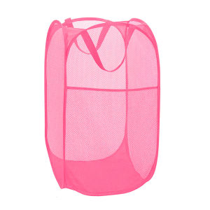 Mesh Foldable Laundry Basket Dirty Clothes Washing Laundry Basket Storage bag portable storage